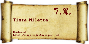 Tisza Miletta névjegykártya